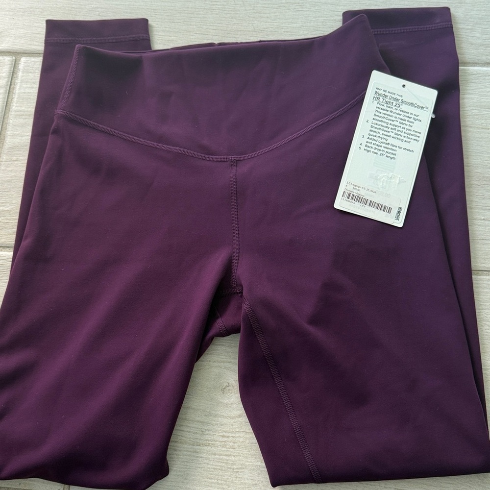 Lululemon NWOT Wunder Under SmoothCover HR Tights 25 Leggings Purple Size 6
